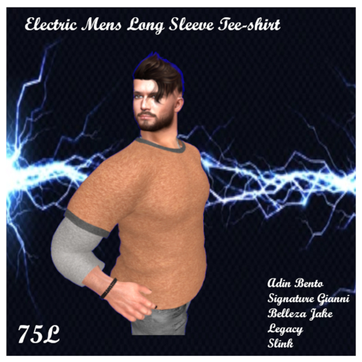 Electric  Mens Long Sleeve Tee   Orange ADD ME