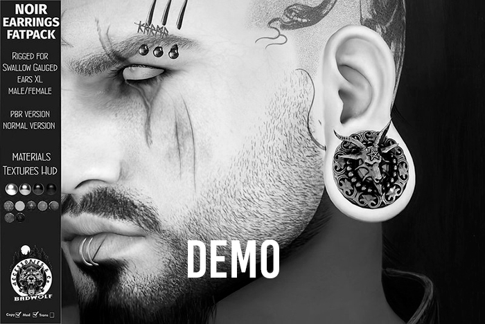 DEMO Badwolf - Noir Earrings PBR