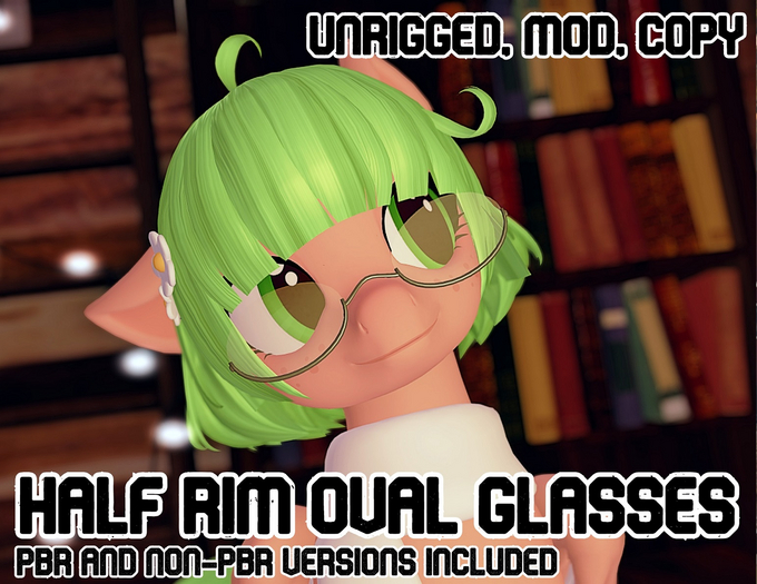 [Cloven Spice] Half Rim Oval Glasses