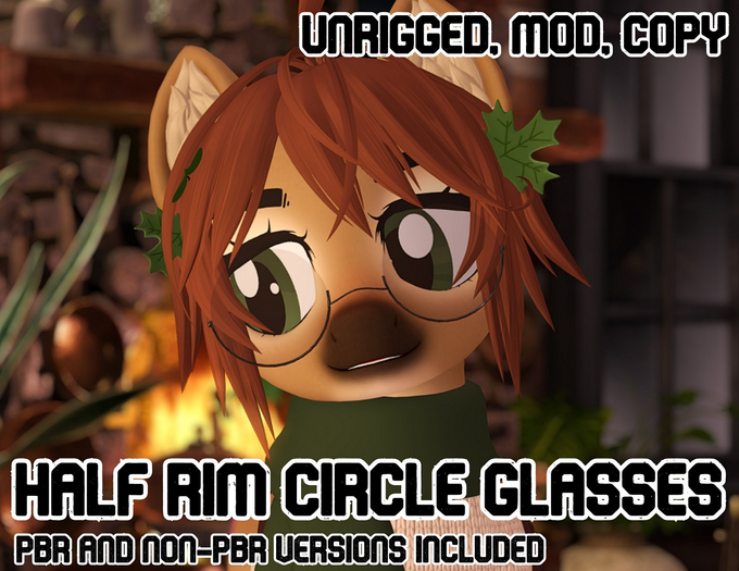 [Cloven Spice] Half Rim Circle Glasses
