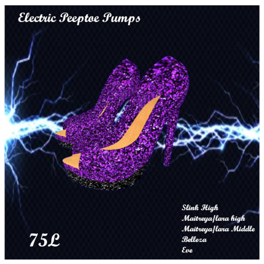 Electric Peep Toe Pumps  Purple  ADD ME