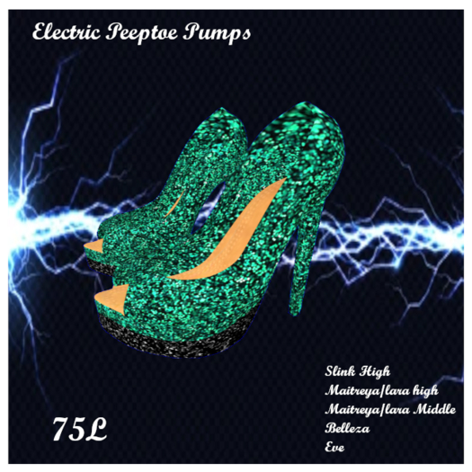 Electric Peep Toe Pumps  green   ADD ME