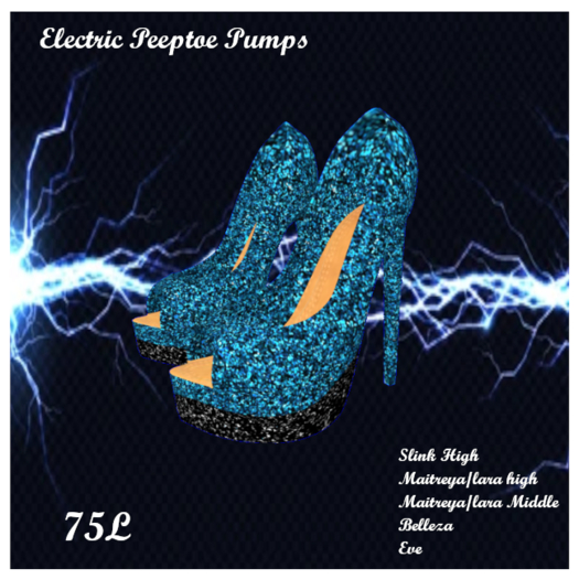 Electric Peep Toe Pumps  blue  ADD ME