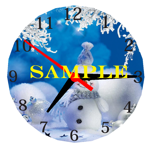 Atheria Designs Round **Working**  Clock Snowman Christmas 