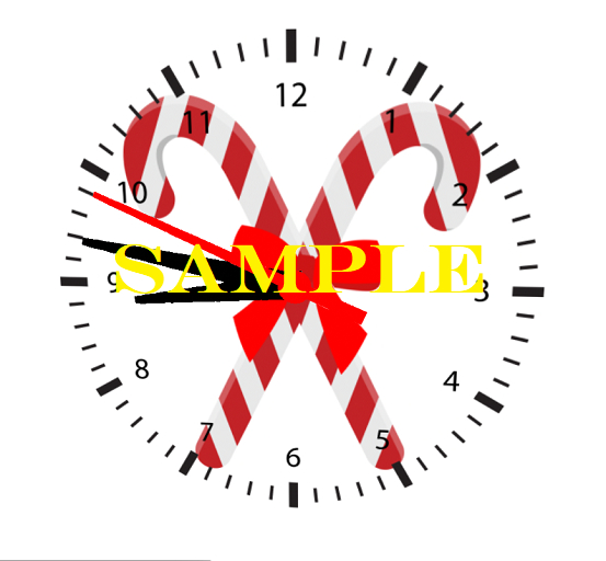 Atheria Designs Exclusive Round **Working** Candy Cane Clock