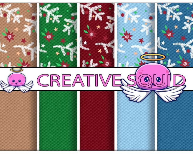 Squid Mistletoe Christmas Textures