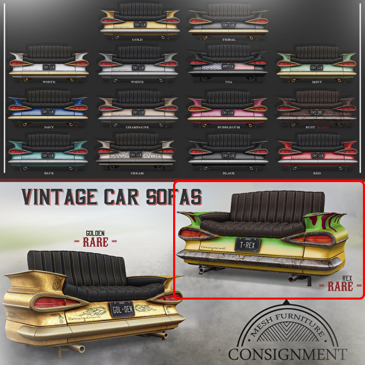 [Con.] Vintage Car Sofas - Rex RARE