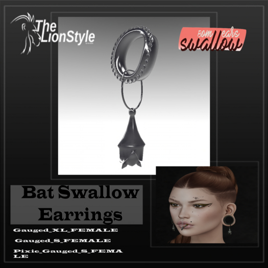 [Lion Stile] Bat Swallow Earrings 