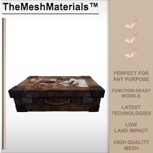 The Mesh Materials - Antique Worn Suitcase 2 Textures