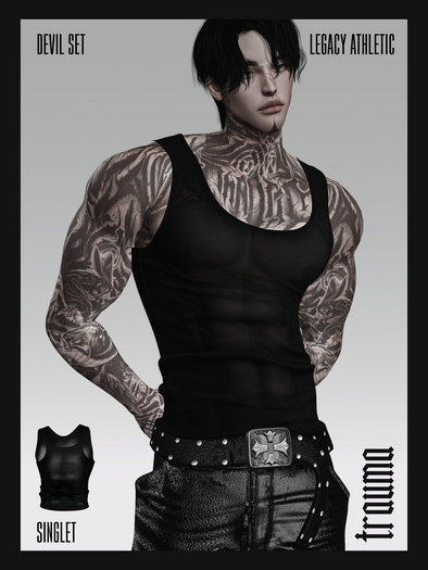 [TRAUMA] - DEVIL Singlet (Black Wet) [Legacy Male]