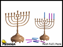 Meshuga Hannukah Menorah & Candles  FULL PERM MESH