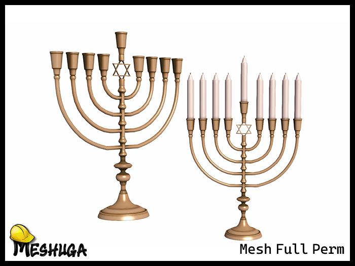 Meshuga Hanukkah Menorah FULL PERM MESH