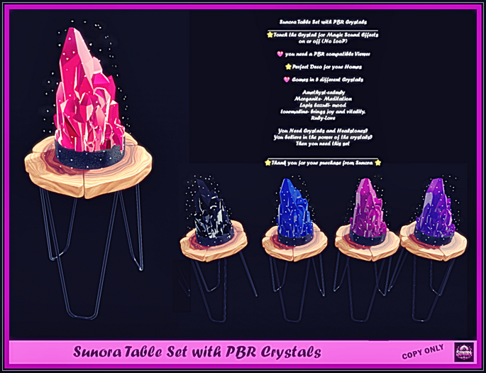 Sunora Table Set with PBR Crystals