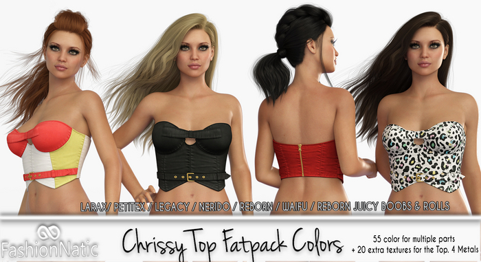 Top Chrissy Fatpack Colors  - LaraX, PetiteX, Legacy, Nerido, Reborn, Waifu, Juicy, Rolls - FashioNatic