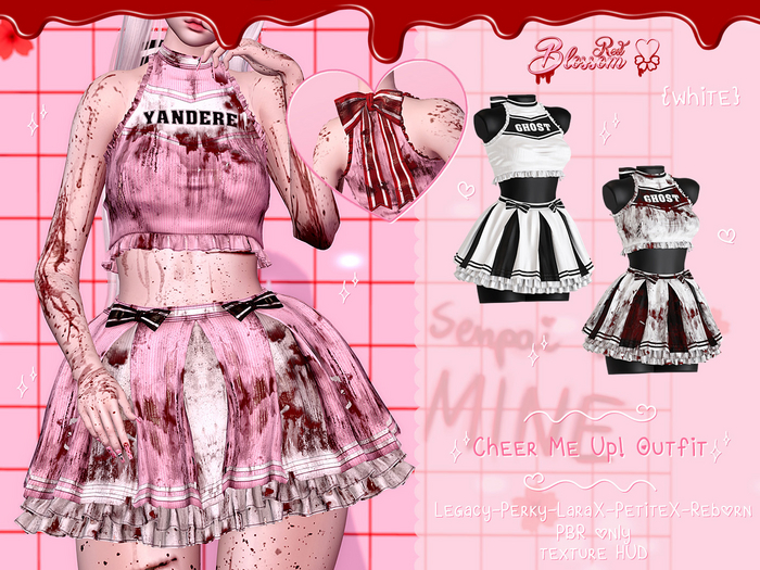 { Red Blossom } Cheer Me Up! Outfit { WHITE }