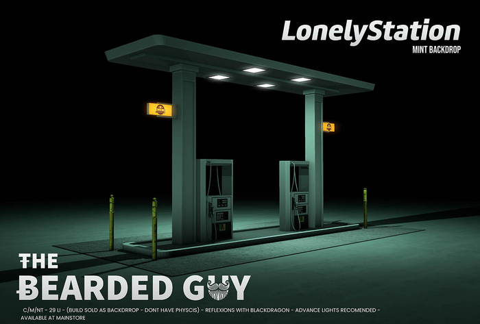 Lonely Station Mint Backdrop - The Bearded Guy