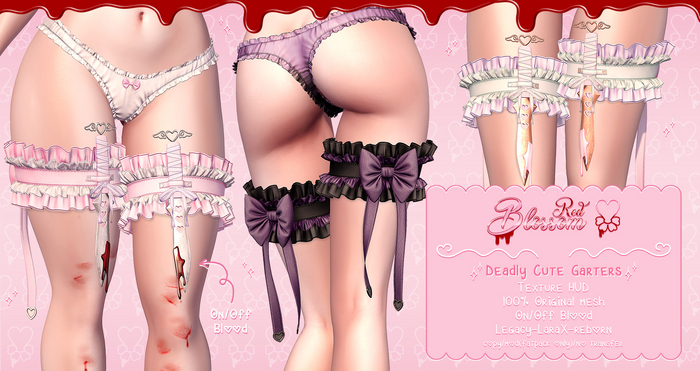 { Red Blossom } Deadly Cute Garters { FATPACK }
