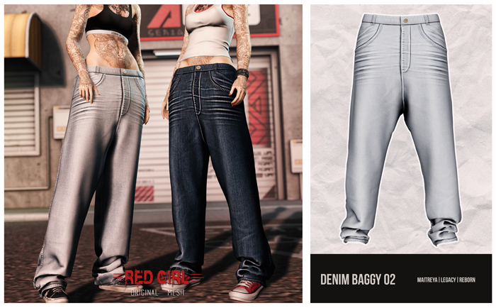 [RED GIRL] Denim Baggy 02 - [addme]