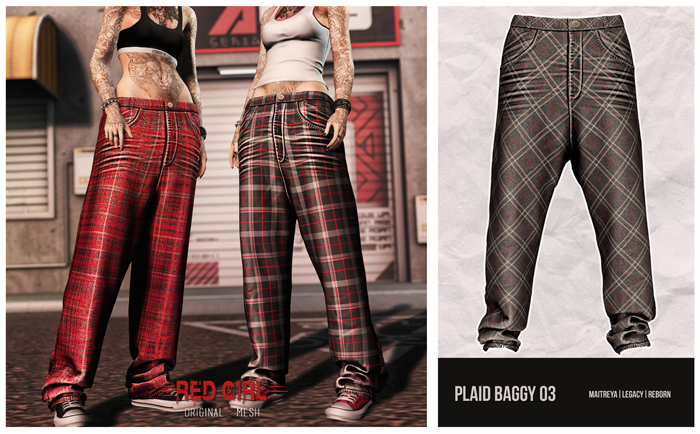 [RED GIRL] Plaid Baggy 03 - [addme]