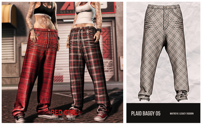 [RED GIRL] Plaid Baggy 05 - [addme]