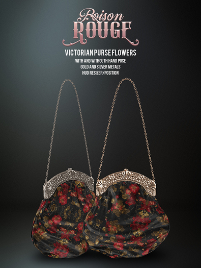 POISON ROUGE Victorian Purse Flowers 