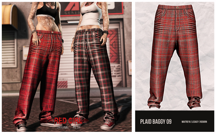[RED GIRL] Plaid Baggy 09 - [addme]