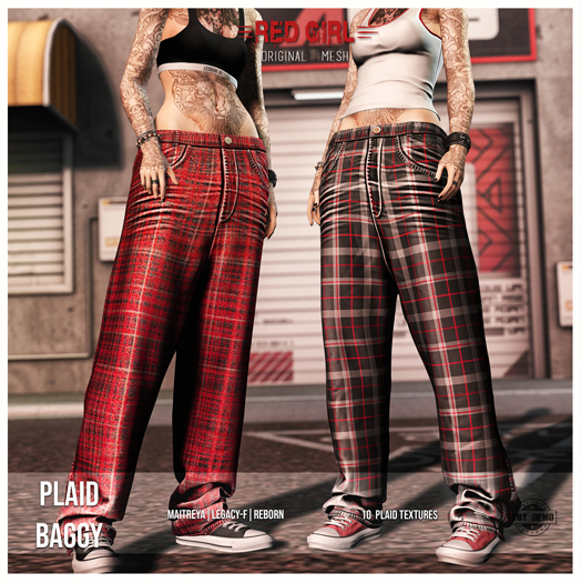 [RED GIRL] Plaid Baggy {FATPACK} - [addme]