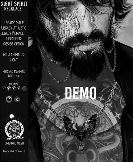 DEMO Badwolf - Night Spirit necklace