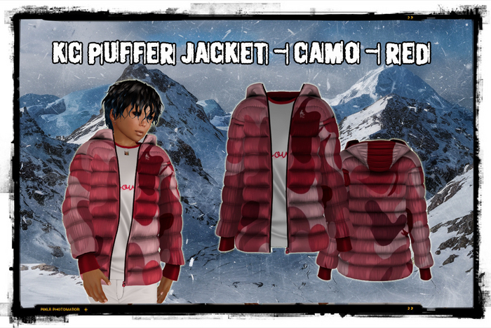 KC Puffer Camo Red