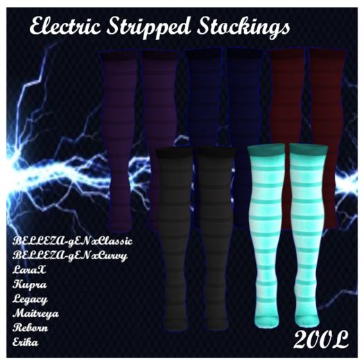 Electric Stripped Stockings   Fat pack  Add me to Unpack