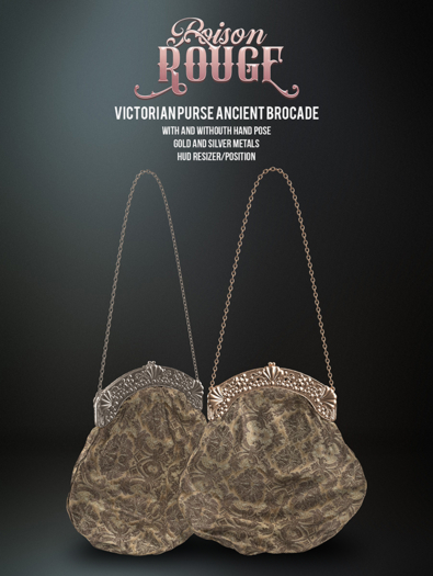 POISON ROUGE Victorian Purse Ancient Brocade