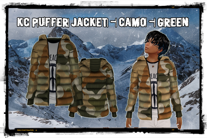 KC Puffer Camo Green