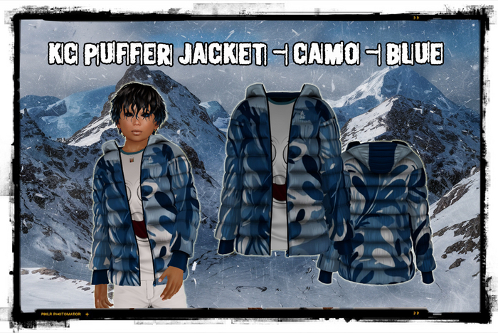 KC Puffer Camo Blue