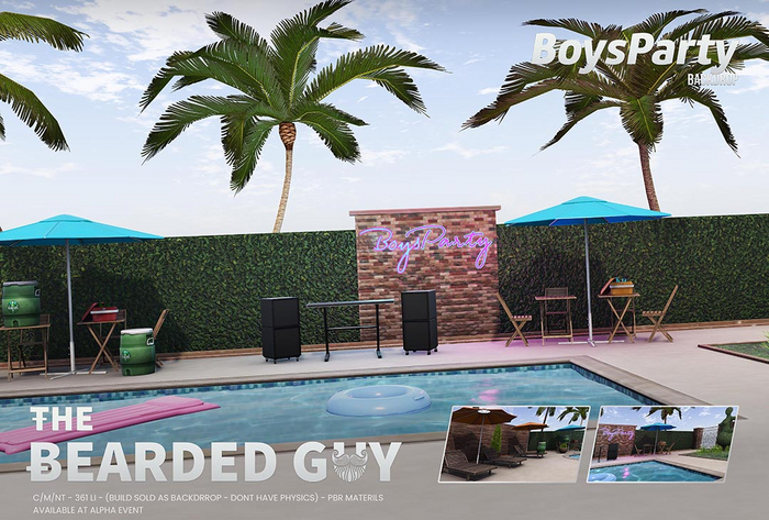 Boys Party Backdrop - The Bearded Guy 