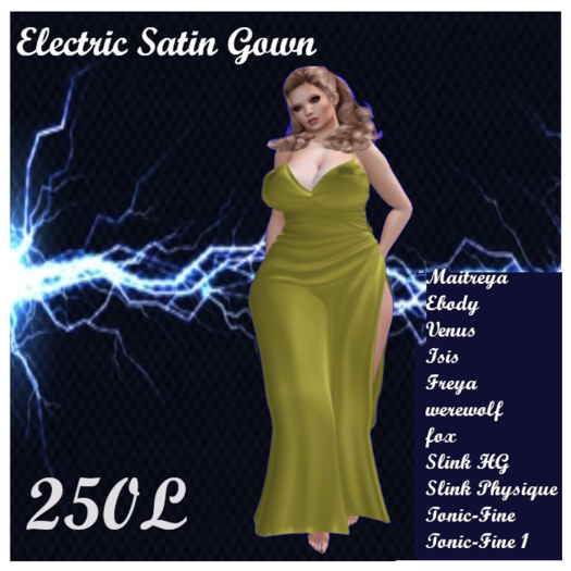 Electric Satin  Gown  Yellow Add me to Unpack