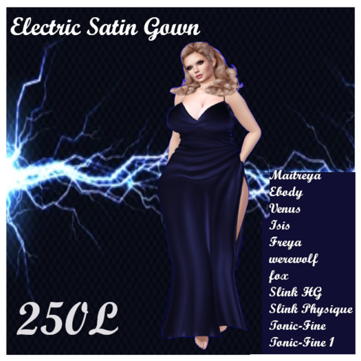 Electric Satin  Gown  Blue   Add me to Unpack