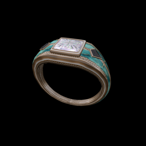 Turquoise Gold Chain Ring - F 2024 TW - R