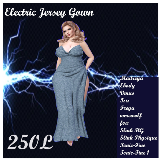 Electric Jersey   Gown Blue Add me to Unpack