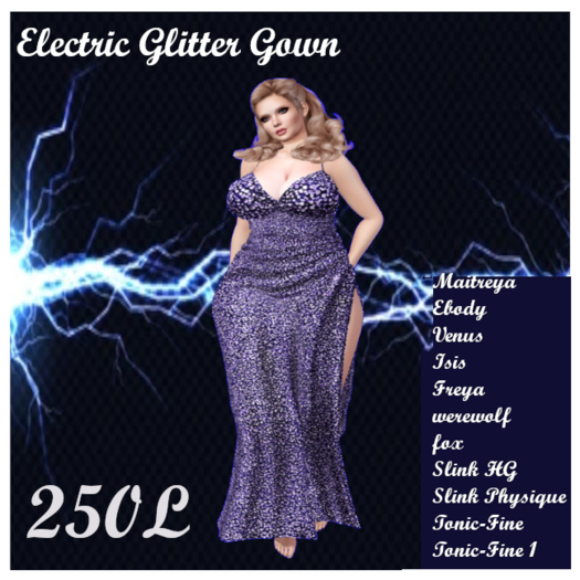 Electric Glitter Gown Lilac Add me to Unpack