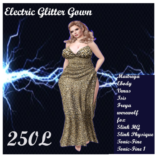Electric Glitter Gown gold ADD ME TO UNPACK