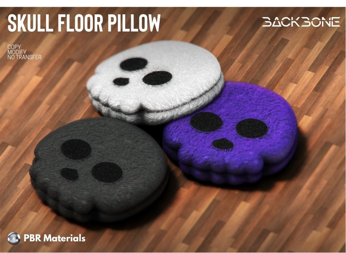 BackBone Skull Floor Pillow
