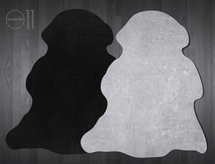 Bear Rugs Set - Black & White