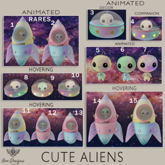 15 Bee Designs cute Aliens