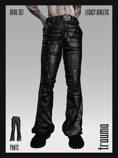 [TRAUMA] - DEVIL Pants (Black Leather) [Legacy]