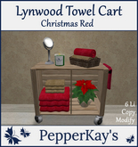 [PK] Lynwood Towel Cart - Christmas Red (Boxed)