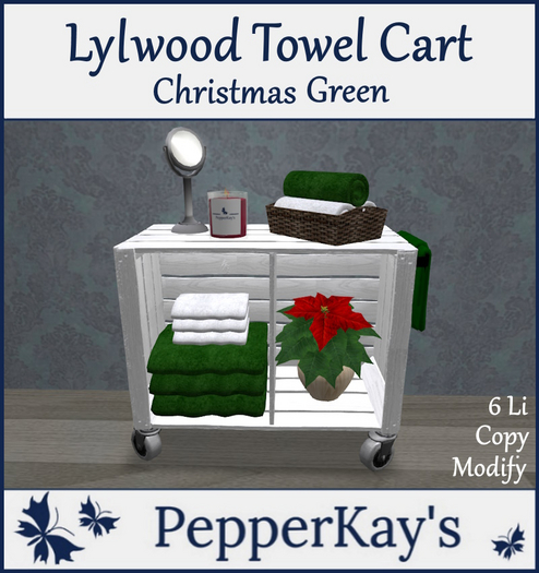 [PK] Lylwood Towel Cart - Christmas Green (Boxed)