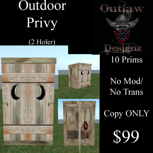 Outhouse / Outdoor Privy 2 Holer