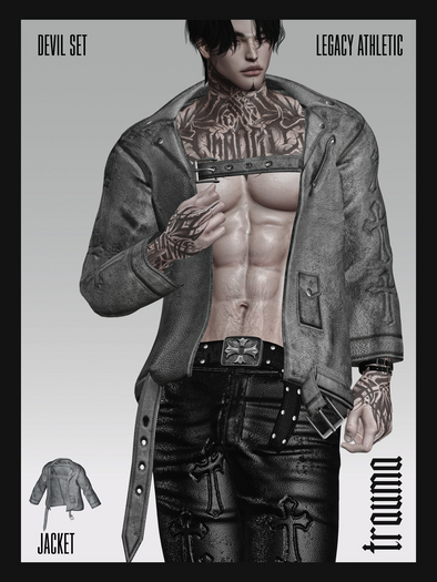[TRAUMA] - DEVIL Jacket (White Dust Leather) [Legacy]