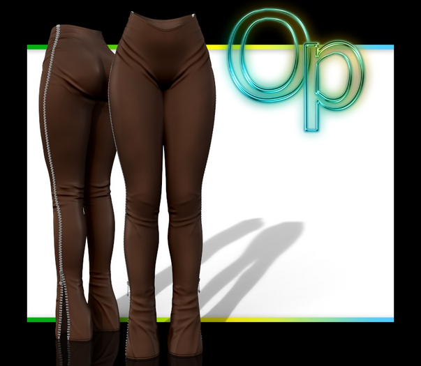 Brown Zipper Pants Reborn