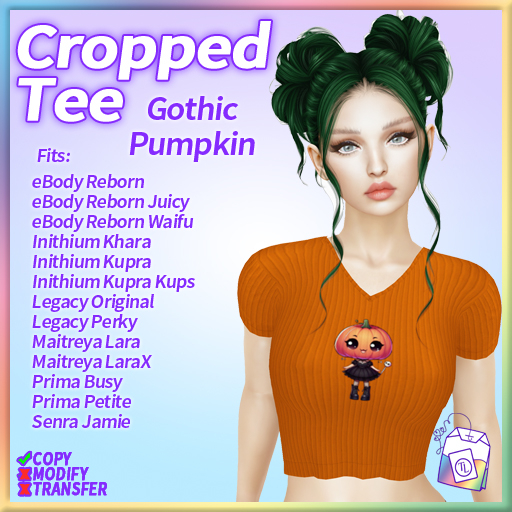 ~TL~ Gothic Pumpkin Cropped Tee